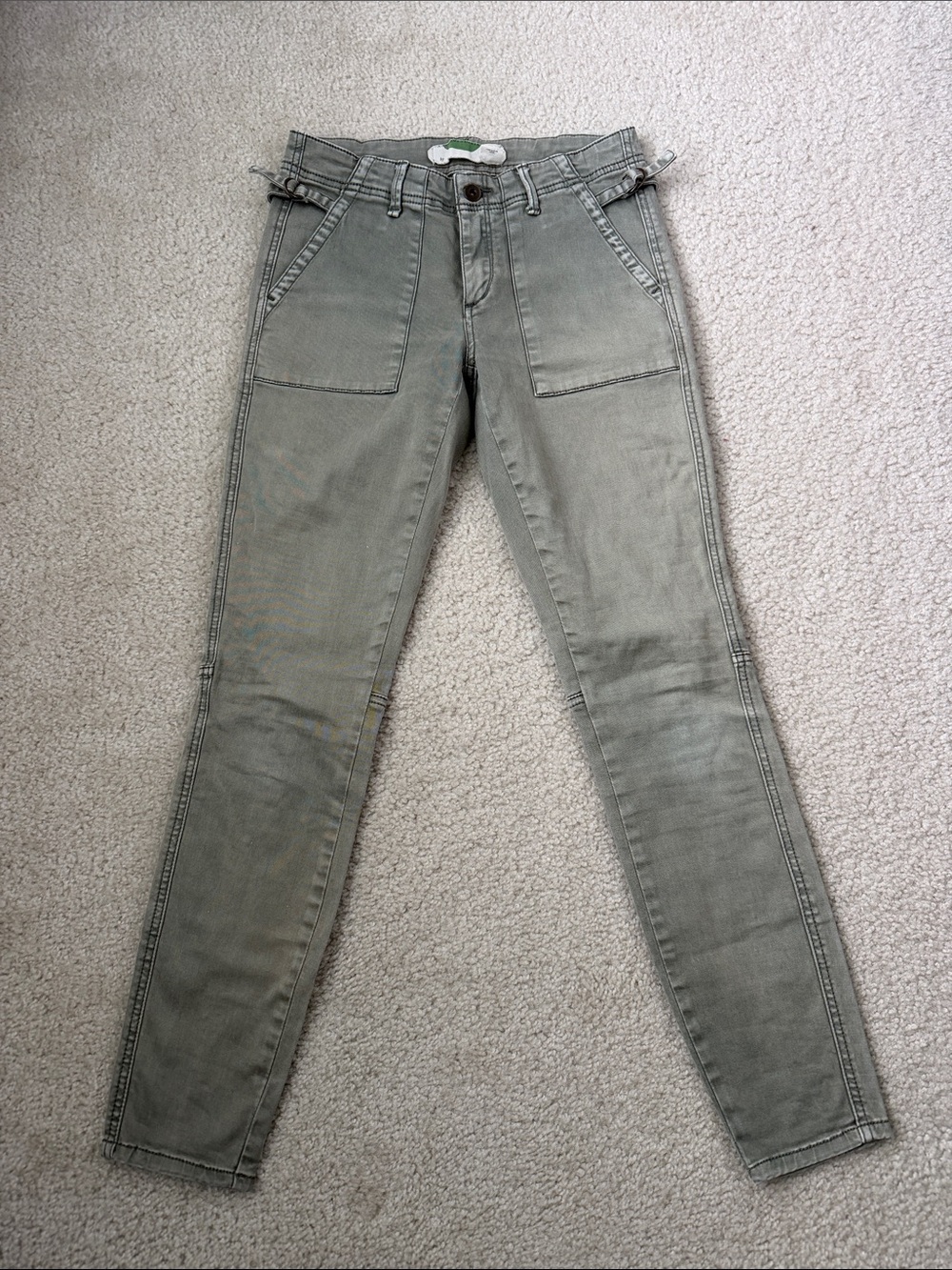 Anthropologie Olive Utility Skinny Pants